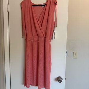 Liz Claiborne Pink (more of coral/peach!) Flutter Sleeve Midi Sundress